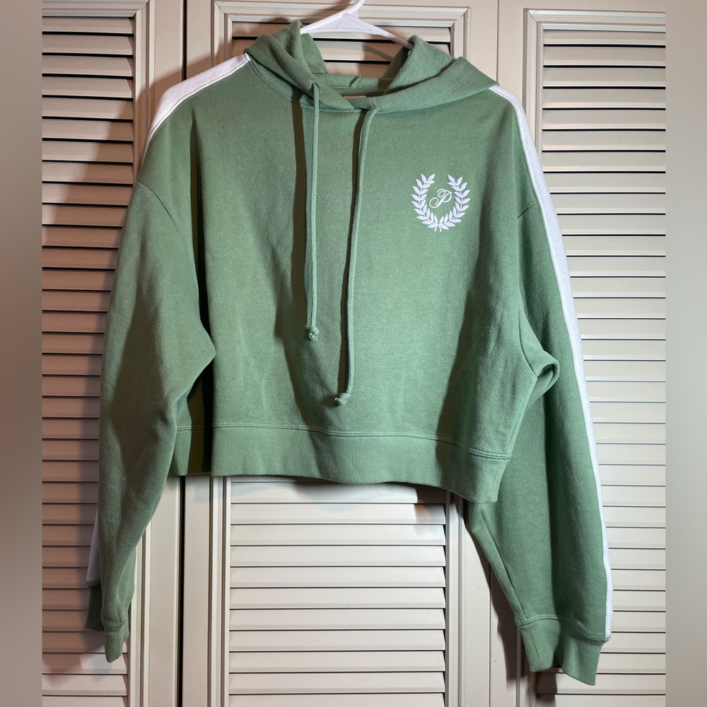 PINK Victoria's Secret Sage Hoodie with White Details